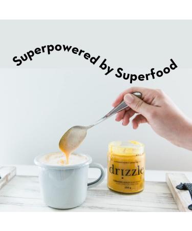 Drizzle Turmeric Gold Raw Honey - Superfood Anti-Inflammatory Blend - Rich in Nutrients and Beneficial Enzymes - Notes of Turmeric & Cardamom - 100% Raw Pure Honey - Gluten-Free Paleo-friendly (350g) 2-Pack Turmeric Gold 350 g (Pack of 2) - Buy Online on GoSupps.com