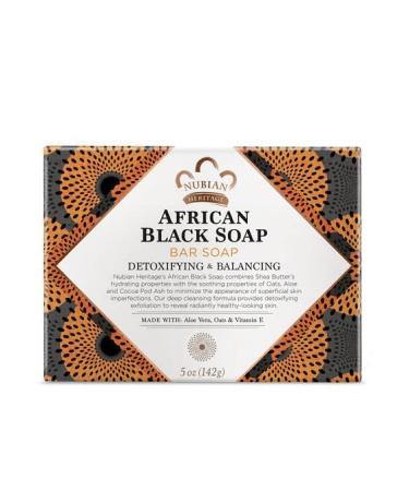 Buy Nubian Heritage African Black Bar Soap with Oats & Aloe Vera - 5 Ounce | Natural Skincare for All Skin Types | International Shipping - Buy Online on GoSupps.com