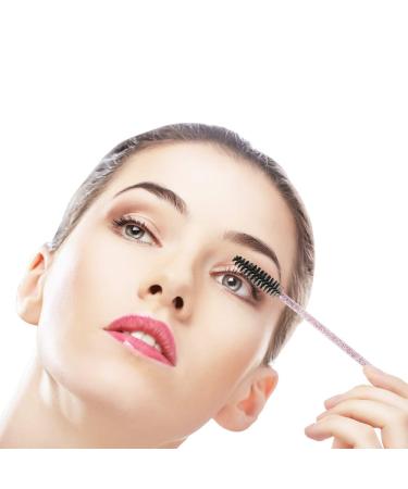 300 Pack Disposable Mascara Wands & Eyelash Brushes | Eye Makeup Applicator Kit - Crystal Rose/Black - Buy Online on GoSupps.com