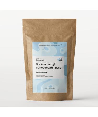 SLSa Powder | 100% Pure Sodium Lauryl Sulfoacetate | Product of USA | Great for Making Bath Bombs  Bubble Bath  Bath Truffles | 16 oz | by Pure or Nothing