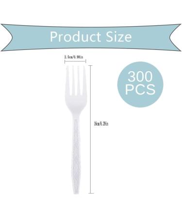 300 PCS Disposable Plastic Utensils 6.3In Plastic Forks Heavyweight Disposable Clear Forks Disposable Plastic Cutlery for Dinners Buffets Take-Out Catering Food Services(White) 300 PCS Plastic Forks - Buy Online on GoSupps.com