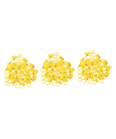 300 Pcs Pigeon Anklet Baby Items Baby Clips Bands for Pigeon Foot Ring for Pigeon Ring Clamp Chicken 1.3X1.3CMx3pcs Yellowx3pcs