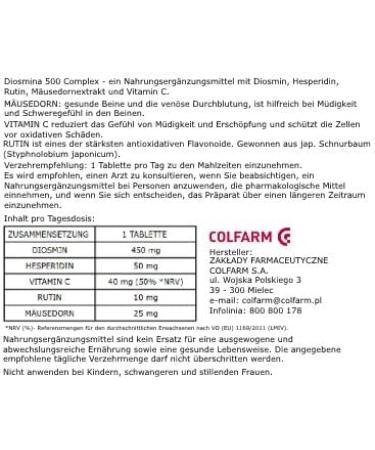 DIOSMINA COMPLEX Micronized Diosmin Hesperidin Rutin Butcher's Broom extract Anti Cellulite Action Spider Varicose Veins Haemorrhoids 60 tablets - Buy Online on GoSupps.com