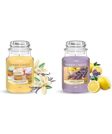 Yankee Candle fragrance candle in the Great Jar Vanilla Cupcake burning time up to 150 hours & fragrance candle in the Großer Jar Lemon Lavender burning time up to 150 hours of Vanilla Cupcake Bundle with fragrance candle