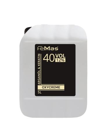 Femmas oxy cream in 12% 5000 ml I oxidizing agent for coloring & tinting i light application & optimal support i developer for even results in salon quality i hair color developer 5 l (1 Pack) 12%