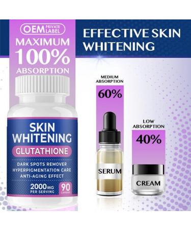 NIJIESHENG Skin Whitening Glutathione 2000 mg - Brightening Pills 90 Capsules for Effective Skin Lightening - Buy Online on GoSupps.com