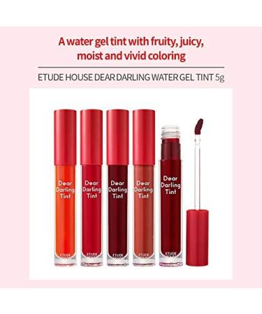 ETUDE Dear Darling Water Gel Tint Long-lasting Effect up with Fruity Juicy Moist and Vivid coloring (#OR201 Kumquat Red) - Buy Online on GoSupps.com