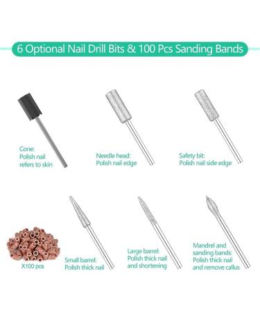 Professional Electric Nail Drill 30000 RPM Efile Set with Bits and Sanding Bands (Grey) - Buy Online on GoSupps.com
