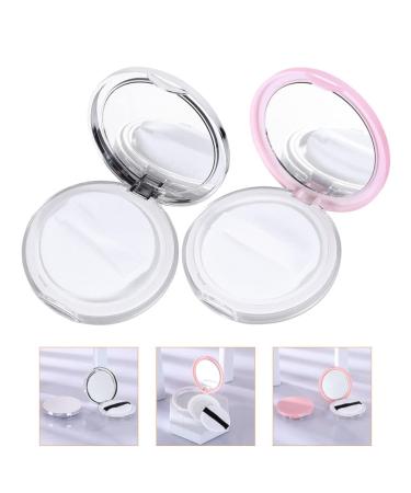 SHERCHPRY 2 Sets Powder Puff Storage Box | Cosmetic Powder Case with Sifter Lids for Loose Powder & Makeup | Travel-Friendly Compact in Pink & Silver - Buy Online on GoSupps.com