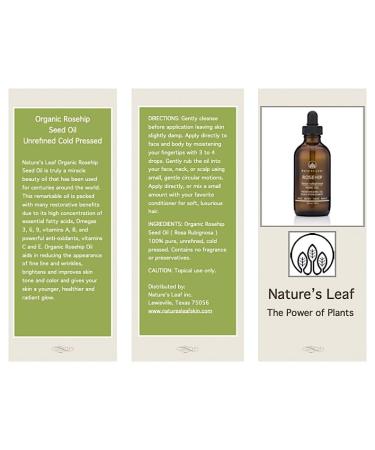 Organic Rosehip Seed Oil - 100% Pure Cold Pressed | Anti-Aging Stretch Marks Wrinkles | Omegas 3 6 9 | Vitamins A C & F | 4 fl oz - Buy Online on GoSupps.com