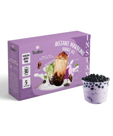 Tealise Instant Syrup-based VeganBubble Tea Kit DIY Gift Bubble Tea Ready in 30 Seconds 5 Serving (Taro)