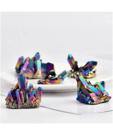 Natural Crystal Rough Natural Quartz Crystal Rainbow Titanium Electroplating Cluster Specimen (Color : Multicolor Size : 200g) 200g Multicolor - Buy Online on GoSupps.com