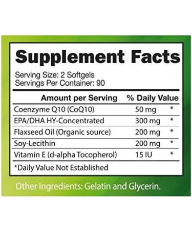 Extra Strength CoQ10 Complex with EPA/DHA Lecithin & Flaxseed - 180 Softgels - Boost Heart Health & Energy | Shop Internationally - Buy Online on GoSupps.com