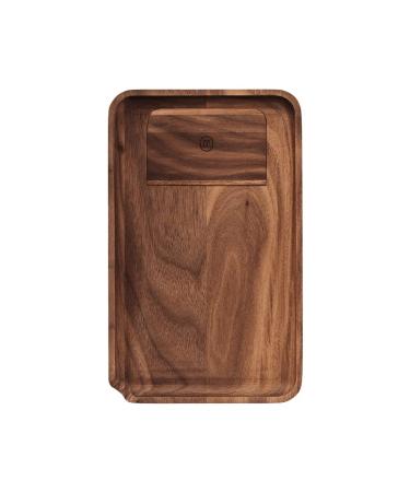 Marley Natural Walnut Rolling Tray Catch All with Wooden Scrapper Size Essential Smoking Accessory (Small)