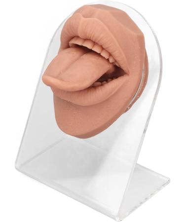 Soft Silicone Tongue Model - Realistic Fake Tongue for Piercing Practice & Jewelry Display - Flexible Human Mouth Shape with Teeth - Buy Online on GoSupps.com