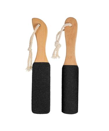 Foot File Remover 2pcs Foot Skin File Wooden Handle Foot Sole Callus Remover Pedicure Sole Epfer Double-