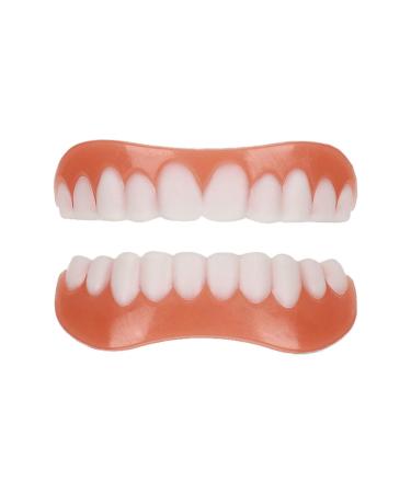 Flipped warm 2 pairs of dentures cosmetic veneers Temporary dentures incorrect teeth false teeth -veneers at the top and floor on dentures on dentures