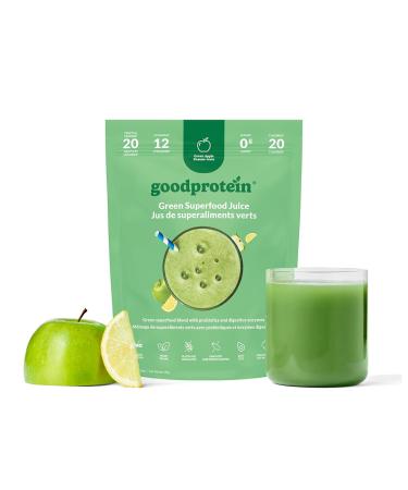 Good Protein Greens Superfood Powder Juice - 100% Natural Digestive Enzyme Greens Powder | Vegan Non-GMO Gluten Free Vitamins Green Powder - Organic Alfalfa Wheat Barley Grass Spirulina Powder | 225g Green Apple green Apple 225 g (Pack of 1)