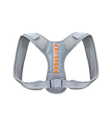 Posture Corrector for Men and Women Adjustable Upper Back Brace Muscle Memory Support Straightener Providing Pain Relief from Neck Shoulder and Upper and Lower Back (Gray-Orange XL) XL Gray-Orange