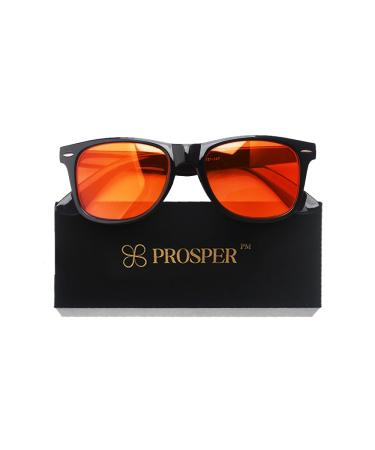 Prosper Amber Blue Light Blocking Glasses - Blue Light Blockers for Computer Gaming TV Eyestrain Sleep Improvement - Melatonin Boosting Lens for Men and Women - Naturally Enhances Rest