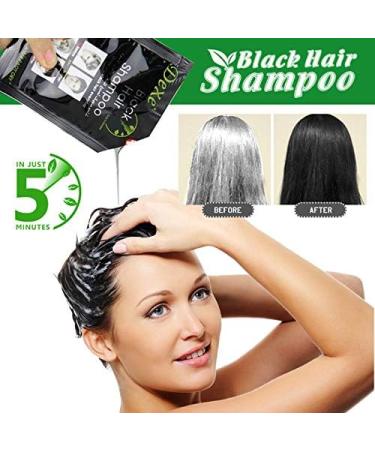 MQUPIN Instant Hair Dye Shampoo for Men and Women - 10 Pcs Black - Natural Ingredients - Lasts 30 Days - Easy to Use 2-in-1 Hair Color - Buy Online on GoSupps.com