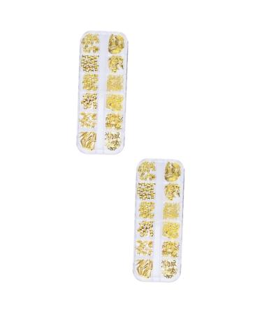 FRCOLOR Tiger Ears Headband Boxes Nail Decorations for Nail Art Nail Art Decoration Manicure Nail Gold Decorations Nail Art Ornaments DIY Nail 3D Hollow Out Manicure Decoration