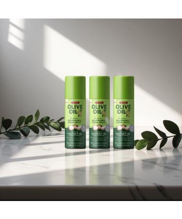 ORS Olive Oil Nourishing Sheen Spray Infused with Coconut for Restorative Shine Alcohol Free 2 Ounce (Pack of 3) - Buy Online on GoSupps.com
