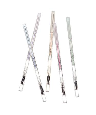 Outanaya 5pcs Eyebrow Makeup Pencils Eyebrow Pens Pencils with Ash Brown Eyebrow Pencil Hair Double Bun Paste