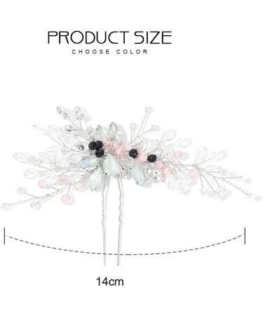 Unicra Crystal Bride Wedding Hair Pins Silver Rhinestone Clips Headpiece Bridal Hair Accessories for Women and Bridesmaid - Buy Online on GoSupps.com