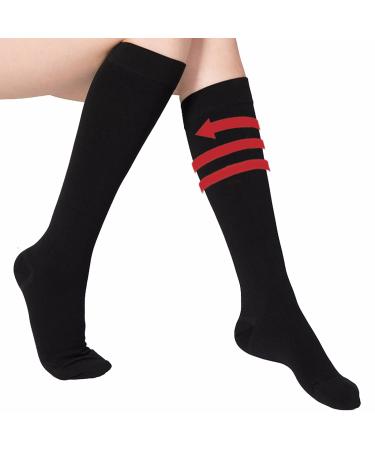WSYKC compression stockings (2 pairs) black closed compression stockings 23-32mmhg suitable for all types of workers who have to stand for a long time XL