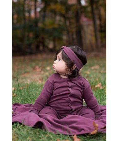 L'Ovedbaby Girls' Organic Snap Footie - 3-6 Months | Eggplant - Buy Online on GoSupps.com