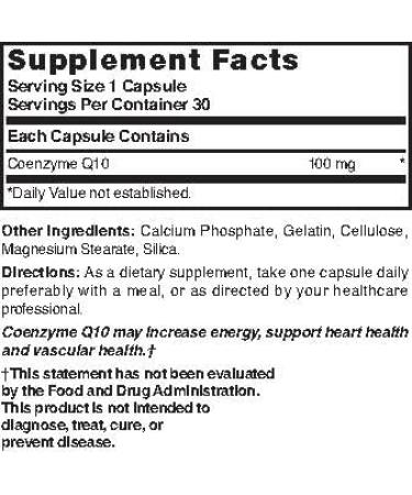 Buy Nature's Blend Coenzyme Q10 100mg 30 Capsules for Energy & Heart Health | International Shipping Available - Buy Online on GoSupps.com
