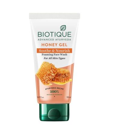 Bio-tique Honey Gel Soothe & Nourish Foaming Face wash | Soap Free Formula | Reduce Dryness | 100% Botanical Extracts | Suitable for All Skin Types | 150ml