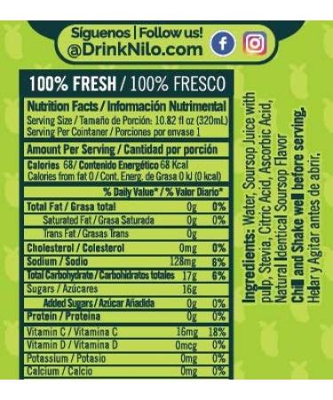 Nilo Soursop Juice - 100% Real Guanabana Graviola - No Added Sugar - Not From Concentrate - 10.8 oz (Pack of 12) - Buy Online on GoSupps.com