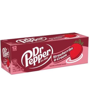 Dr Pepper Strawberries and Cream Soda 12 fl oz cans Pack of 12 - Buy Online on GoSupps.com