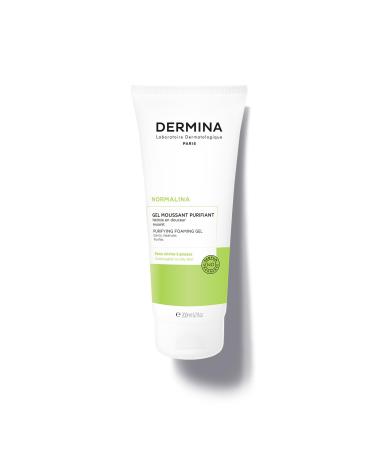 DERMINA Purifying Foaming Gel with Zinc Sulfate - 200 ml (Gently Cleanses and Prevents Imperfections - Combination to Oily Skin)