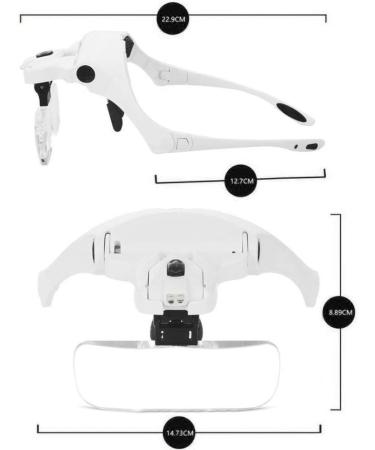 YORKING Head Mount Magnifying Glasses with 2 Led Light 1X to 3.5X Zoom Handsfree Reading Magnifier Glasses with 5 Detachable Lenses for Repairing Crafts Jewelry Reading Aid - Buy Online on GoSupps.com