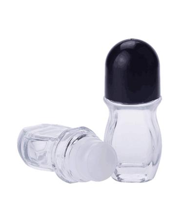 2Pcs 50ml Empty Refillable Transparent Roll-on Bottles with Plastic Roller Balls Portable Massage Oil Walk Bead Bottle Small Body Lotion Packing Bottle Traveling Sample Storage Container for Oil