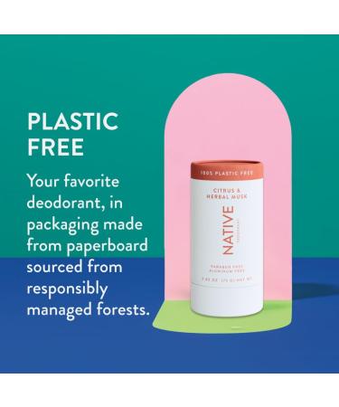 Native Plastic Free Deodorant Contains Naturally Derived Ingredients 72 Hour Odor Control or Women and Men - 2.65 Oz - Buy Online on GoSupps.com