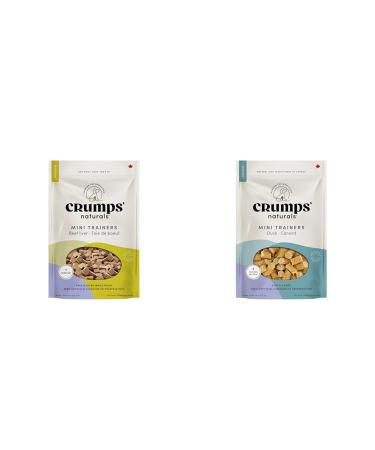 Crumps' Naturals Mt-Fd-105 Mini Trainers Freeze Dried Beef Liver (1 Pack) 126 G (Packaging may vary) & Mini Trainers Duck (semi-Moist) 4.7oz