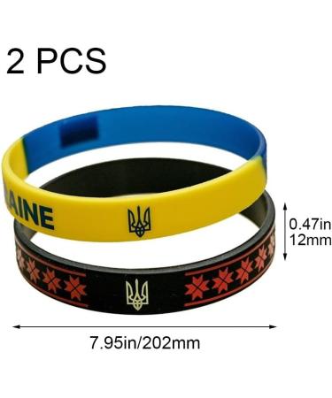 2pcs Ukraine Flag Silicone Bracelets | Rubber National Flag Wristbands | Unique Ukrainian Gifts & Souvenirs for Fans - Buy Online on GoSupps.com