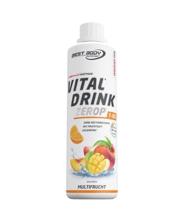Best Body Nutrition Vital Drink Zerop - Multi -Fruit original beverage concentrate - Sirup - Sugar -free 1:80 results 40 liters of finished drink 500 ml multi -fruit 500 ml (1 Pack)