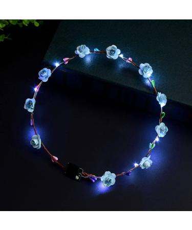 Women Girls LED Light Up Flower Crown Floral Wreath Glowing Headband Garland Bohemian Wedding Party Bridal Headwear PL - Buy Online on GoSupps.com