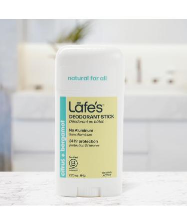 Lafe's Natural Deodorant | 2.25oz Aluminum Free Natural Deodorant Stick for Women & Men | Paraben Free & Baking Soda Free with 24-Hour Protection (Citrus & Bergamot 2.25 Ounce) 2.25 Ounce (Pack of 1) - Buy Online on GoSupps.com