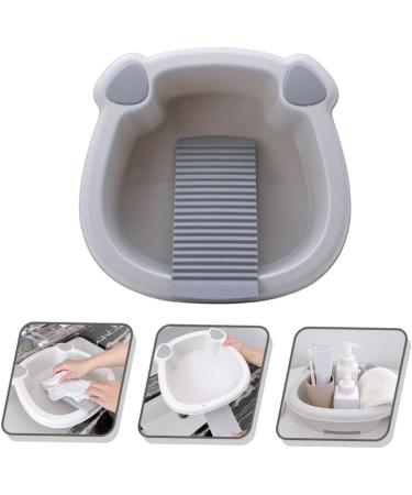 1 Set wash basin Clothes Hand Wash Board laundry bucket washing up basin underwear child pan Grey 30x29cm - Buy Online on GoSupps.com
