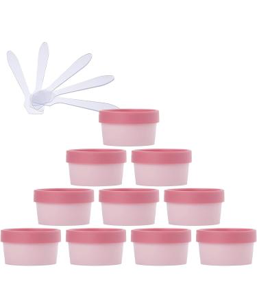 Travel bottlingtravel pots for cream small pots with lids 20 PC 100ml Pink Mask Mixing Bowl Empty 100g Plastic Storage Jars with Inner Liner for Storage Body Hand Face Cream Lotion Gel 5X Spatula (C