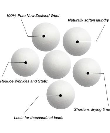 Wool Dryer Balls - Natural Fabric Softener | Reusable & Eco-Friendly | Reduces Wrinkles & Drying Time (Pack of 6 - Buy Online on GoSupps.com