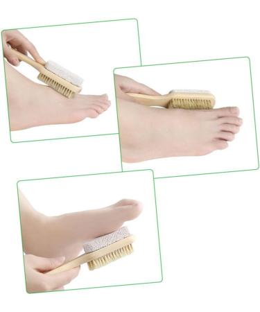 Beavorty Foot Brush Pumice Stone Heel Scrubber Foot Pumices feet Scrubber Remove Dead Skin Foot Stone Natural Remover Wooden Small Brush Pedicure File Scrub Brush Bristles Bamboo - Buy Online on GoSupps.com