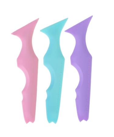 NOLITOY 3pcs Silicone Beauty Ruler Purple Eyeliner Pencils Beauty Tools Lipstick Mascara Drawing Aid Massage