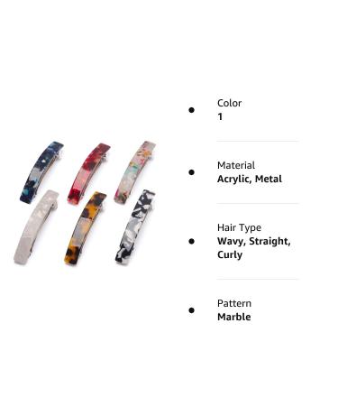 6 Pcs Tortoise Shell Acetate French Design Hair Barrettes for Women - Stylish Hair Clips - Buy Online on GoSupps.com